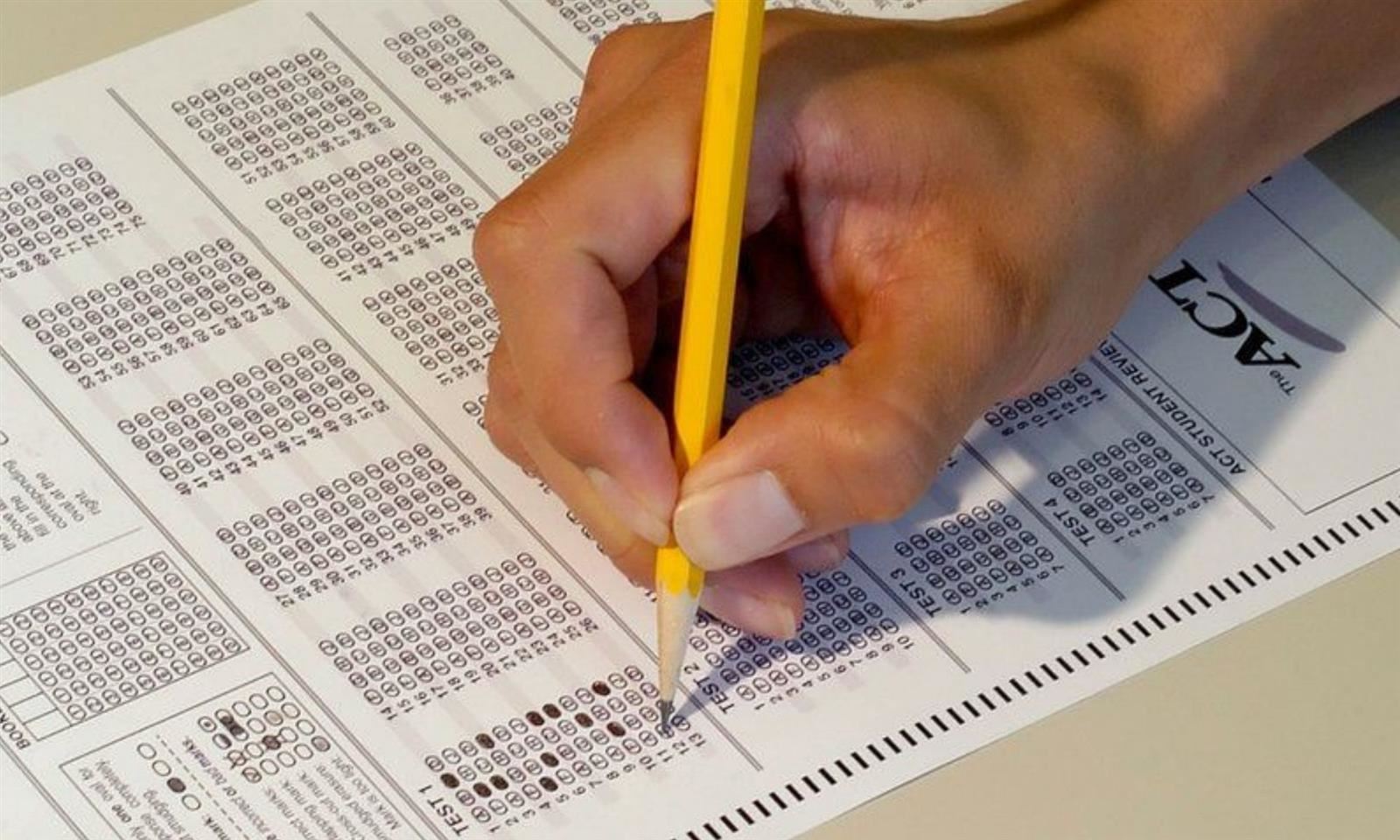 Student taking ACT exam 